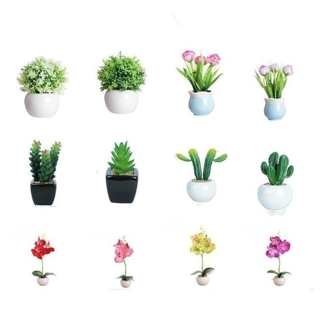 Aonez Tanaman Kaktus Hias Artifisial Dengan Pot Keramik 1